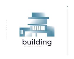 création de logo de maison moderne et futuriste dans un style dégradé bleu et blanc. création de logo immobilier moderne vecteur