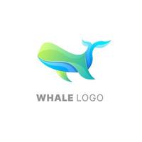 modèle coloré dégradé de conception de logo de baleine vecteur