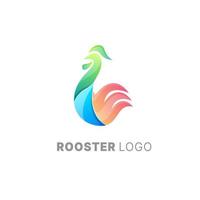 modèle coloré dégradé de conception de logo de coq, logo de poulet vecteur