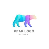modèle coloré dégradé de conception de logo d'ours, panda mignon, ours en peluche vecteur