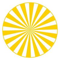 roue jaune sur la conception de vecteur d'écran blanc. effet rayon de soleil circulaire