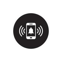 notification, icône de cloche qui sonne sur l'écran du smartphone vecteur