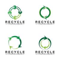 flèche verte recycler logo vecteur icône modèle