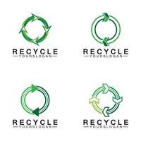 flèche verte recycler logo vecteur icône modèle