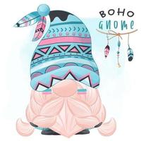 illustrations de gnome tribal mignon vecteur