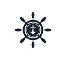icône nautique, modèle de conception de logo vectoriel d'icône de volant