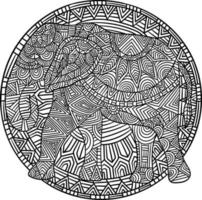 coloriages de mandala d'éléphant pour adultes vecteur