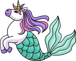 licorne sirène dessin animé coloré clipart vecteur