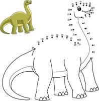 point à point brontosaure dinosaure isolé vecteur