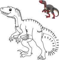 point à point utahraptor dinosaure coloriage isolé vecteur
