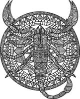 coloriages de mandala scorpion pour adultes vecteur