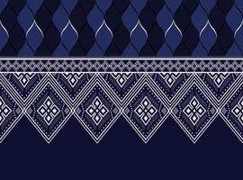 motif ethnique géométrique bleu foncé pour le fond ou le papier peint et les vêtements jupe tapis tapis papier peint vêtements vêtements emballage batik tissu vêtements avec triangle bleu foncé vecteur, illustration vecteur