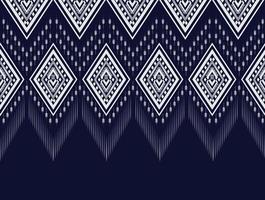 motif ethnique géométrique conception de texture traditionnelle et motif bleu foncé pour tapis papier peint vêtements emballage batik tissu vêtements mode dans un style de broderie d'illustration vectorielle