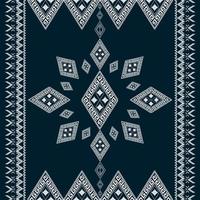 conception traditionnelle de motif oriental ethnique géométrique bleu foncé et conception de motif ethnique géométrique pour le fond et le papier peint et utilisé dans la conception de fond vecteur