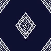 motif de broderie de texture ethnique géométrique sur fond bleu foncé ou papier peint et vêtements jupe tapis papier peint vêtements vêtements emballage batik tissu feuille vecteur de fond bleu foncé, illustration