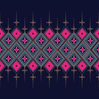 motif géométrique et ethnique rose oriental sans couture. modèle sans couture. conception pour tissu, rideau, arrière-plan, tapis, papier peint, vêtements, emballage, batik, tissu, illustration vectorielle. style de modèle vecteur