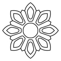 joli cadre de mandala. fleur de doodle rond ornemental isolé sur fond blanc. ornement décoratif géométrique de style oriental ethnique. vecteur