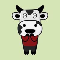 mascotte de vache mignonne avec expression wow du vecteur d'illustration