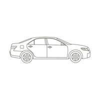 illustration de contour de voiture isolé sur fond blanc vecteur