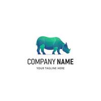 création de logo de rhinocéros vert vecteur