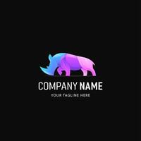 création de logo de rhinocéros coloré vecteur