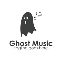 le modèle de conception de logo de musique fantôme est simple et unique. parfait pour les affaires, l'entreprise, le mobile, l'événement, etc. vecteur