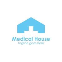 modèle de conception de logo de maison médicale avec icône de maison, simple et unique. parfait pour les entreprises, les hôpitaux, les entreprises, etc. vecteur