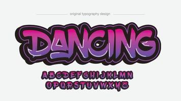 typographie graffiti pinceau violet et rose
