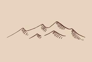 montagnes. pics rocheux dessinés à la main. illustration vectorielle. vecteur