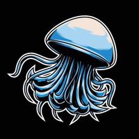 méduse avec illustration vectorielle de tentacules minces vecteur