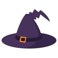 un chapeau de sorcière. Halloween. style de dessin animé plat vecteur