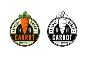 logo de conception de produit bio naturel de meilleure qualité de carotte vecteur