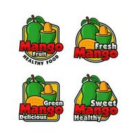 collection de conception d'étiquettes d'insigne de mangue verte vecteur