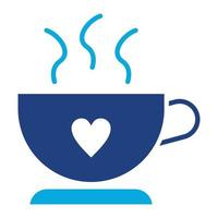 icône de deux couleurs de glyphe de tasse de café vecteur