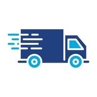 icône de deux couleurs de glyphe de camion de livraison vecteur