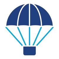 icône de deux couleurs de glyphe de parachute de l'armée vecteur