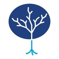 icône de deux couleurs de glyphe de tronc d'arbre vecteur