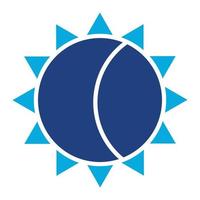 icône de deux couleurs de glyphe d'éclipse solaire vecteur