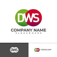 modèle de vecteur de logo lettre dws, concepts de conception de logo dws initiaux