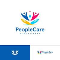 modèle vectoriel de logo de soins aux personnes, concepts créatifs de conception de logo de soins aux personnes