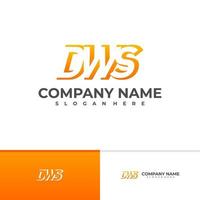 modèle de vecteur de logo lettre dws, concepts de conception de logo dws initiaux