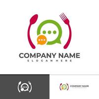 modèle vectoriel de logo de chat alimentaire, concepts créatifs de conception de logo de chat alimentaire