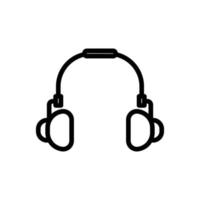 icône de vecteur de casque. écouter de la musique. style d'icône de ligne. illustration de conception simple modifiable