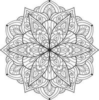 vecteur gratuit de mandala de fleur circulaire sur blanc