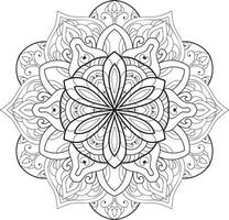 vecteur gratuit de mandala de fleur circulaire sur blanc