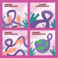 publication sur les médias sociaux de la journée des survivants du cancer vecteur
