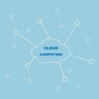 le cloud computing se connecte à l'arrière-plan de la technologie d'entreprise de points, l'idée de conception plate de vecteur et d'illustration pour le web ou le modèle.