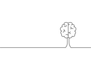 le contour du cerveau attise le style doodle. vecteur