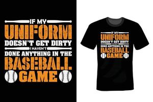 conception de t-shirt de baseball, vintage, typographie vecteur
