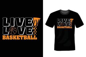 conception de t-shirt de basket-ball, vintage, typographie